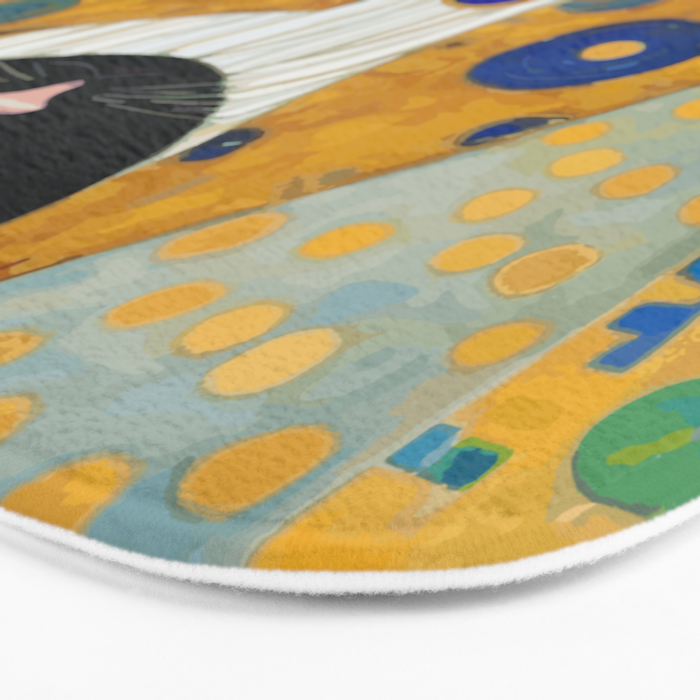 Klimt Cat with Green Eyes and Warm Shawl Bath Mat Gallery Image 3