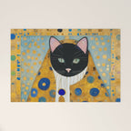 Klimt Cat with Green Eyes and Warm Shawl Welcome Mat Gallery Image 1