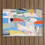 Abstract color pieces Outdoor Rug Gallery Image 1
