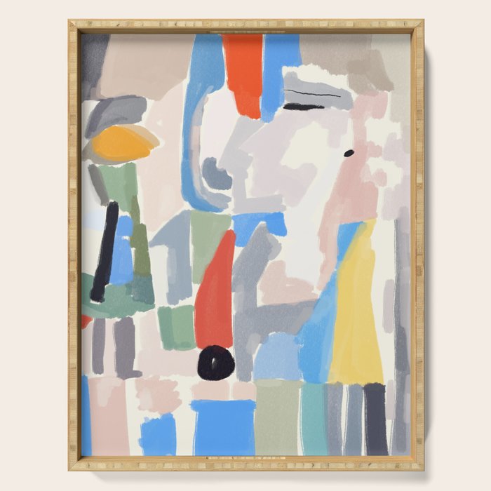 Abstract color pieces Serving Tray Gallery Image 1