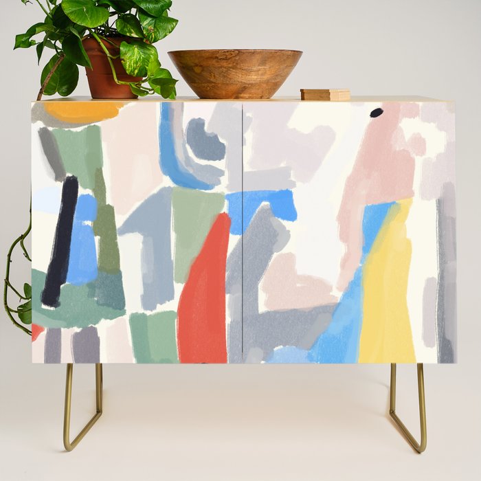 Abstract color pieces Credenza Gallery Image 1
