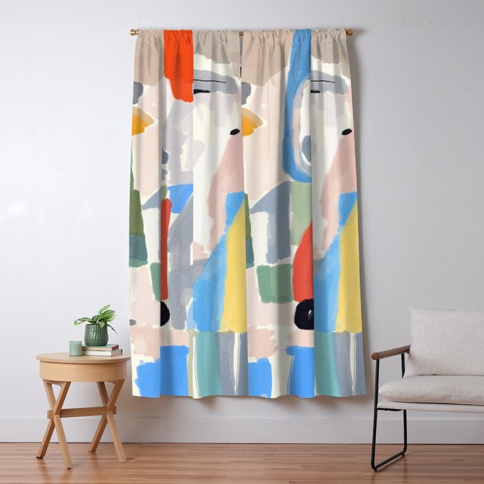 Abstract color pieces Window Curtain Gallery Image 5