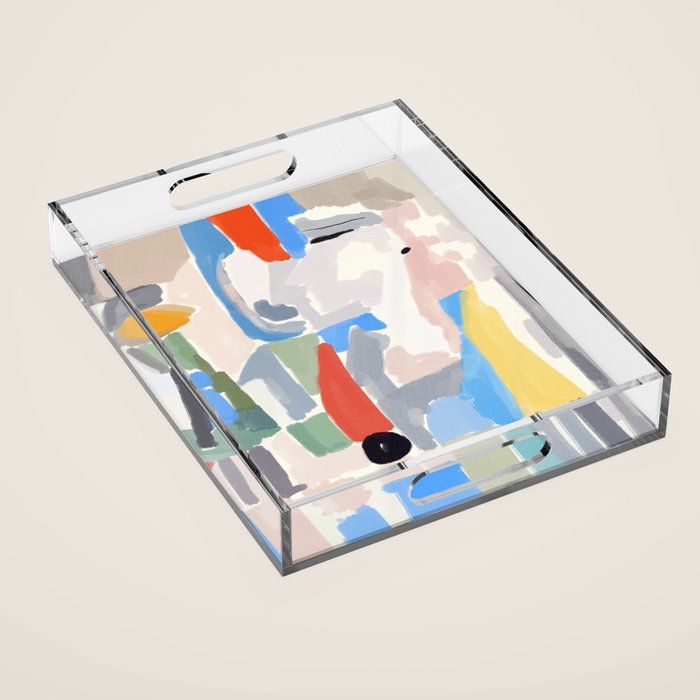 Abstract color pieces Acrylic Tray Gallery Image 1