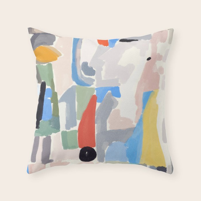 Abstract color pieces Throw Pillow Gallery Image 1