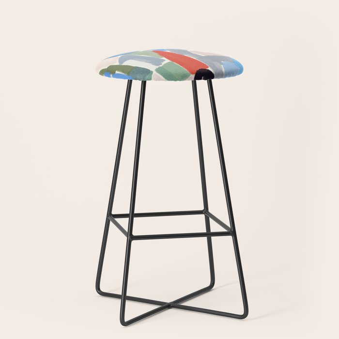 Abstract color pieces Stool Gallery Image 1