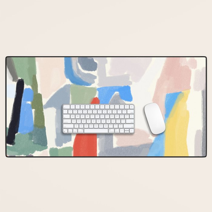 Abstract color pieces Desk Mat Gallery Image 1