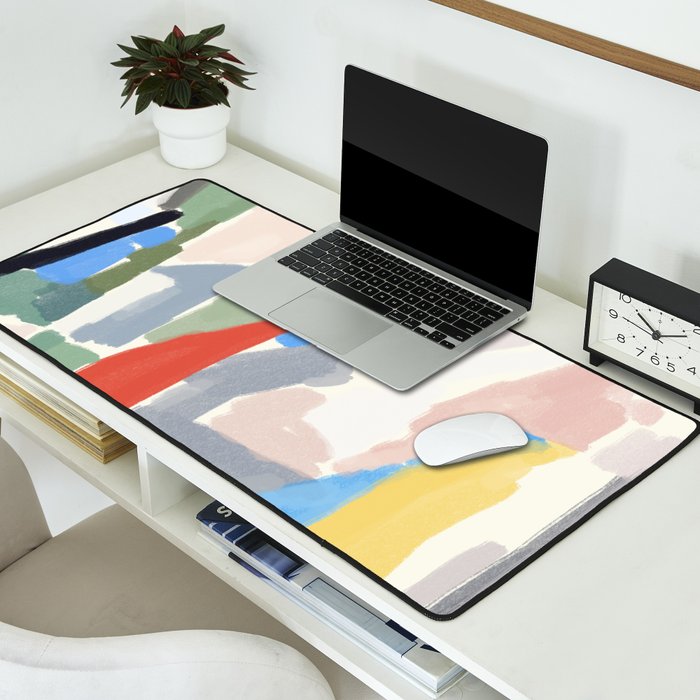 Abstract color pieces Desk Mat Gallery Image 2