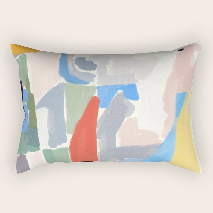 Abstract color pieces Rectangular Pillow Gallery Image 1