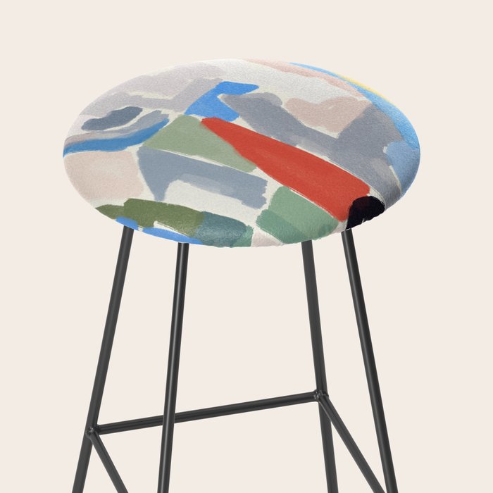Abstract color pieces Stool Gallery Image 2