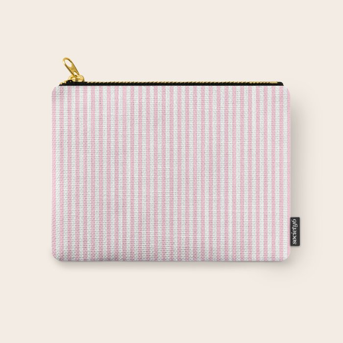 Pastel Pink and White Fine Stripes Vertical Pattern Carry All Pouch Gallery Image 1