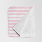 Pastel Pink and White Fine Stripes Vertical Pattern Throw Blanket Gallery Image 3