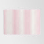 Pastel Pink and White Fine Stripes Vertical Pattern Rug Gallery Image 2