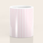 Pastel Pink and White Fine Stripes Vertical Pattern Coffee Mug Gallery Image 4