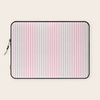 Pastel Pink and White Fine Stripes Vertical Pattern Laptop Sleeve Gallery Image 1