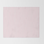 Pastel Pink and White Fine Stripes Vertical Pattern Throw Blanket Gallery Image 2