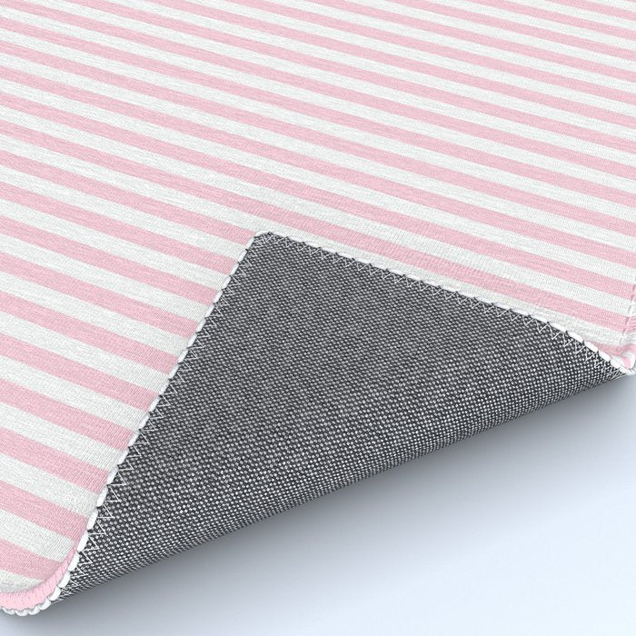 Pastel Pink and White Fine Stripes Vertical Pattern Rug Gallery Image 4