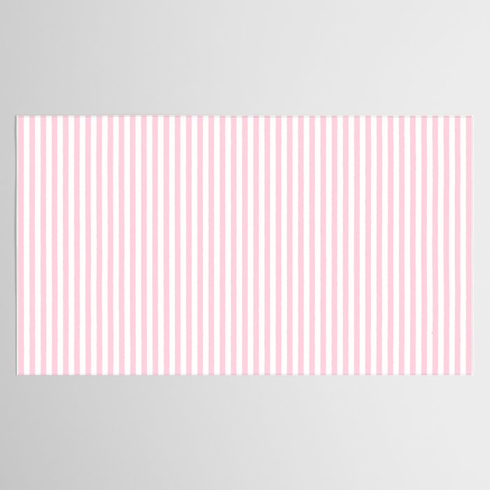 Pastel Pink and White Fine Stripes Vertical Pattern Tablecloth Gallery Image 2