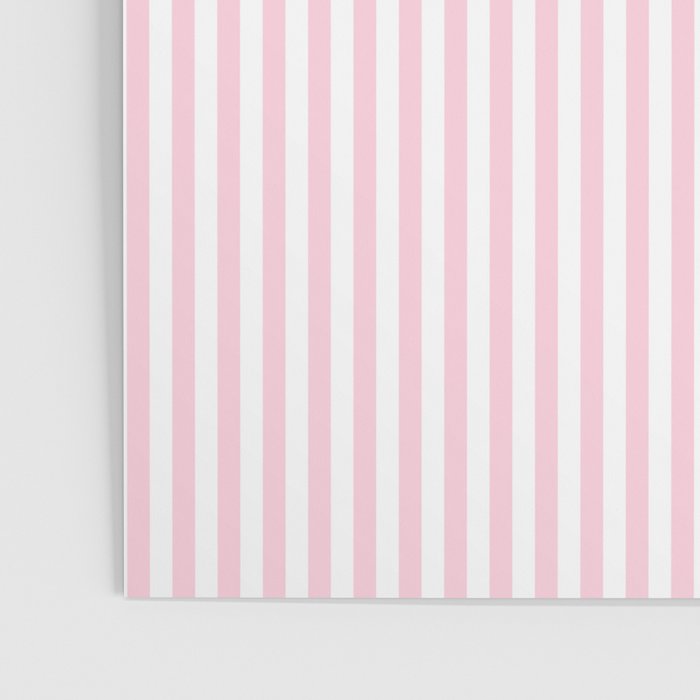 Pastel Pink and White Fine Stripes Vertical Pattern Poster Gallery Image 3