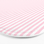 Pastel Pink and White Fine Stripes Vertical Pattern Bath Mat Gallery Image 3