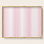 Pastel Pink and White Fine Stripes Vertical Pattern Serving Tray Gallery Image 1