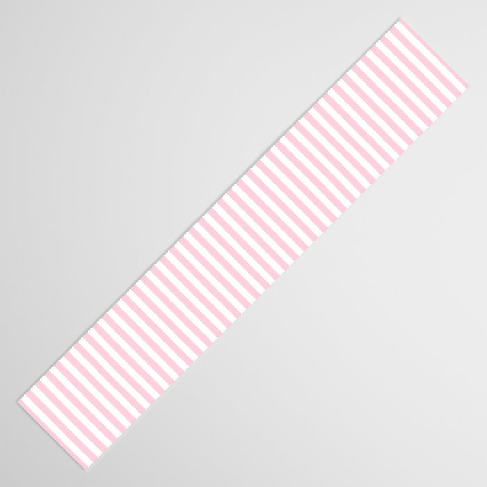 Pastel Pink and White Fine Stripes Vertical Pattern Table Runner Gallery Image 3