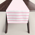 Pastel Pink and White Fine Stripes Vertical Pattern Table Runner Gallery Image 1