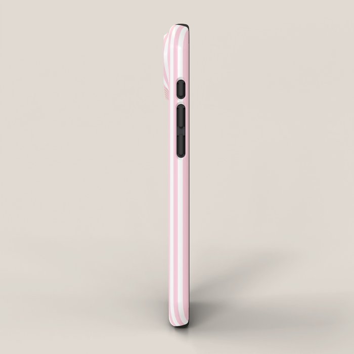 Pastel Pink and White Fine Stripes Vertical Pattern iPhone Case Gallery Image 2