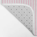 Pastel Pink and White Fine Stripes Vertical Pattern Bath Mat Gallery Image 2