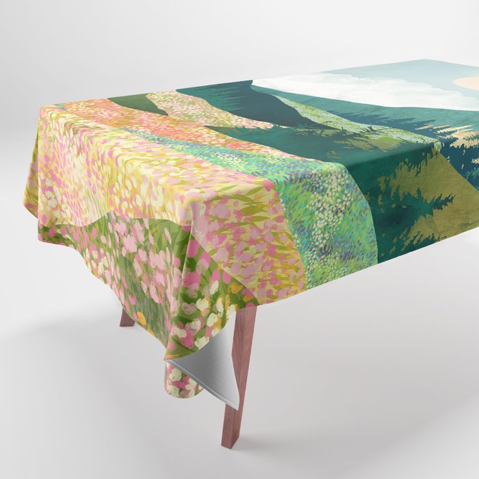 Spring Flower Vista Tablecloth Gallery Image 1
