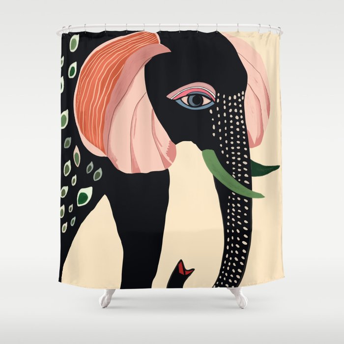 Colorful Elephant Shower Curtain Gallery Image 1