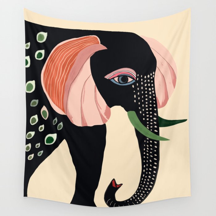 Colorful Elephant Wall Tapestry Gallery Image 1