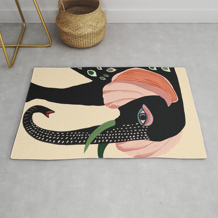 Colorful Elephant Rug Gallery Image 1