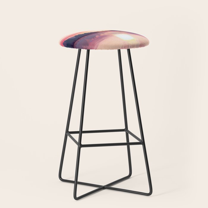 Morning Sunshine over the Peaceful Mountain Lake Stool Gallery Image 1