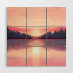 Morning Sunshine over the Peaceful Mountain Lake Wood Wall Art Gallery Image 1
