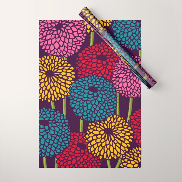 Full of Chrysanth Wrapping Paper Gallery Image 1