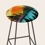 Colorful sunset near the peaceful forest lake Stool Gallery Image 2