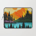 Colorful sunset near the peaceful forest lake Laptop Sleeve Gallery Image 1
