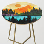 Colorful sunset near the peaceful forest lake Side Table Gallery Image 2