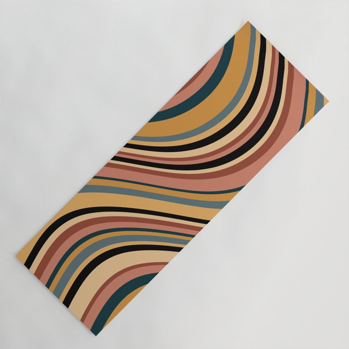 Wavy Stripes X - Vintage Neutral Yoga Mat Gallery Image 1