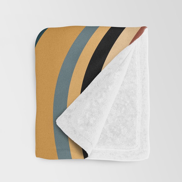 Wavy Stripes X - Vintage Neutral Throw Blanket Gallery Image 3