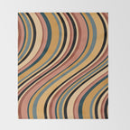 Wavy Stripes X - Vintage Neutral Throw Blanket Gallery Image 2