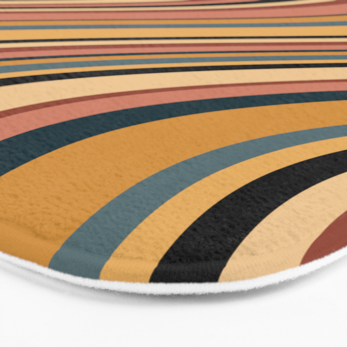 Wavy Stripes X - Vintage Neutral Bath Mat Gallery Image 3