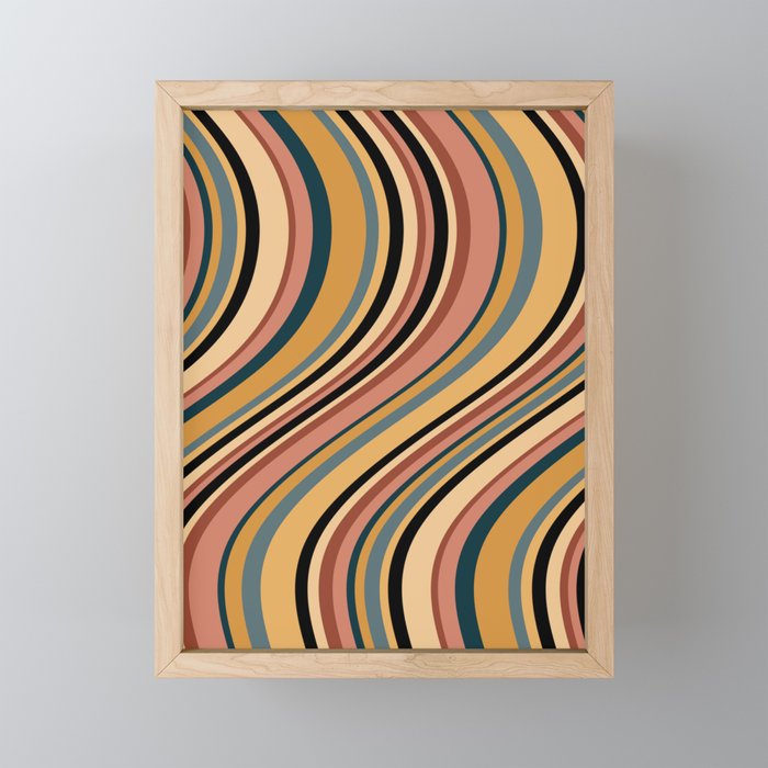 Wavy Stripes X - Vintage Neutral Mini Art Print Gallery Image 1