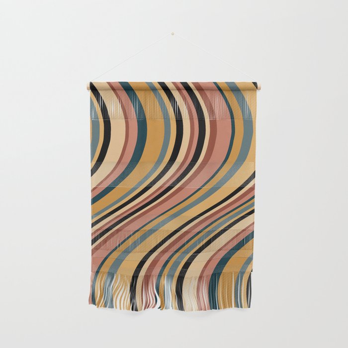 Wavy Stripes X - Vintage Neutral Wall Hanging Gallery Image 1