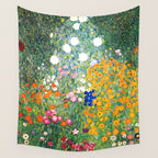 Gustav Klimt "Blumengarten (Flower Garden)" Wall Tapestry Gallery Image 4
