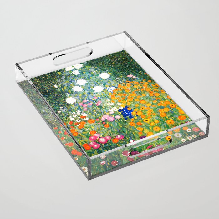 Gustav Klimt "Blumengarten (Flower Garden)" Acrylic Tray Gallery Image 1