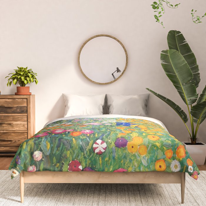 Gustav Klimt "Blumengarten (Flower Garden)" Comforter Gallery Image 3