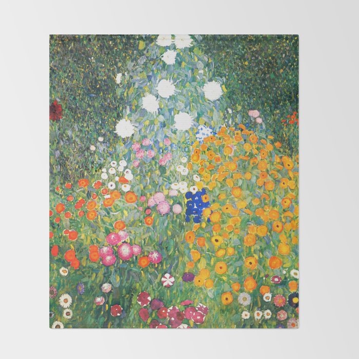 Gustav Klimt "Blumengarten (Flower Garden)" Throw Blanket Gallery Image 2