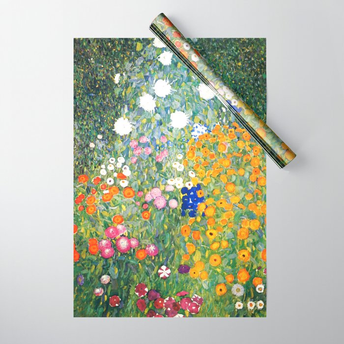 Gustav Klimt "Blumengarten (Flower Garden)" Wrapping Paper Gallery Image 1
