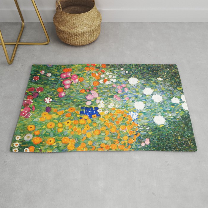 Gustav Klimt "Blumengarten (Flower Garden)" Rug Gallery Image 1